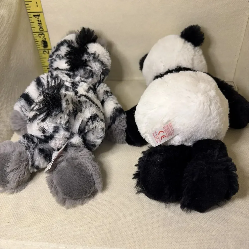 Ty Cuddlys (Attic Treasures) FLUFF Panda Bear & ZAHARI zebra 8
